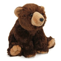 Ours brun assis - peluche 30 cm