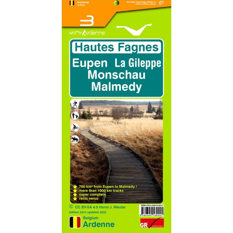 Carte de randonnée - Mini-Ardenne - Hautes Fagnes