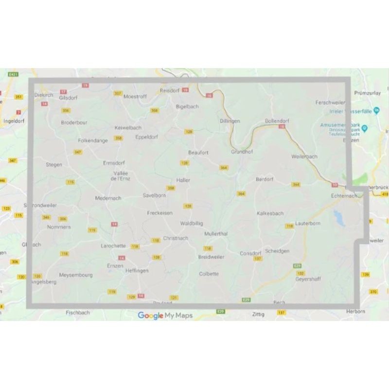 Carte de randonnée - Mini-Ardenne - Mullerthal Carte de randonnée - Mini-Ardenne - Mullerthal