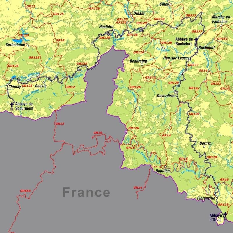 Sentier GR des Abbayes Trappistes de Wallonie (SAT) Sentier GR des Abbayes Trappistes de Wallonie (SAT)