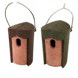 Nichoir à trou ovale 29 x 55 mm en béton de bois - Toit plat - Schwegler (1B - 108/5)