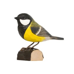 DecoBird Mésange Charbonnière - Statuette en bois