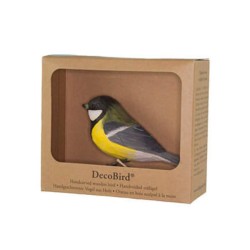 DecoBird Mésange Charbonnière - Statuette en bois