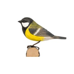 DecoBird Mésange Charbonnière - Statuette en bois