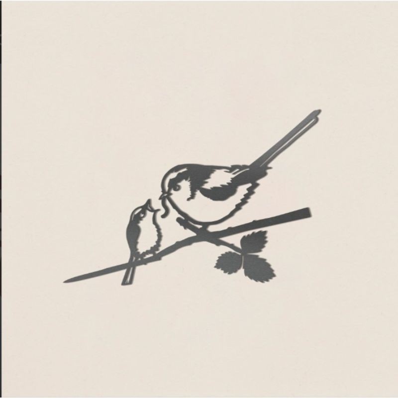 La Mésange à longue queue et son oisillon - Metalbird