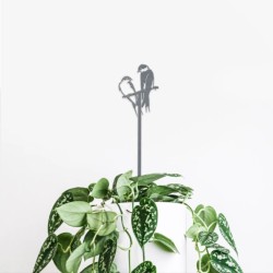 Tuteur pour plantes couple d'Hirondelles 96cm - Metalbird