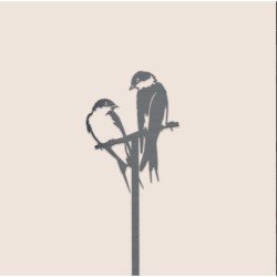 Tuteur pour plantes couple d'Hirondelles 96cm - Metalbird Tuteur pour plantes couple d'Hirondelles 96cm - Metalbird