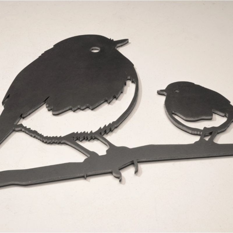 Rouge-Gorge et son oisillon - Metalbird Rouge-Gorge et son oisillon - Metalbird
