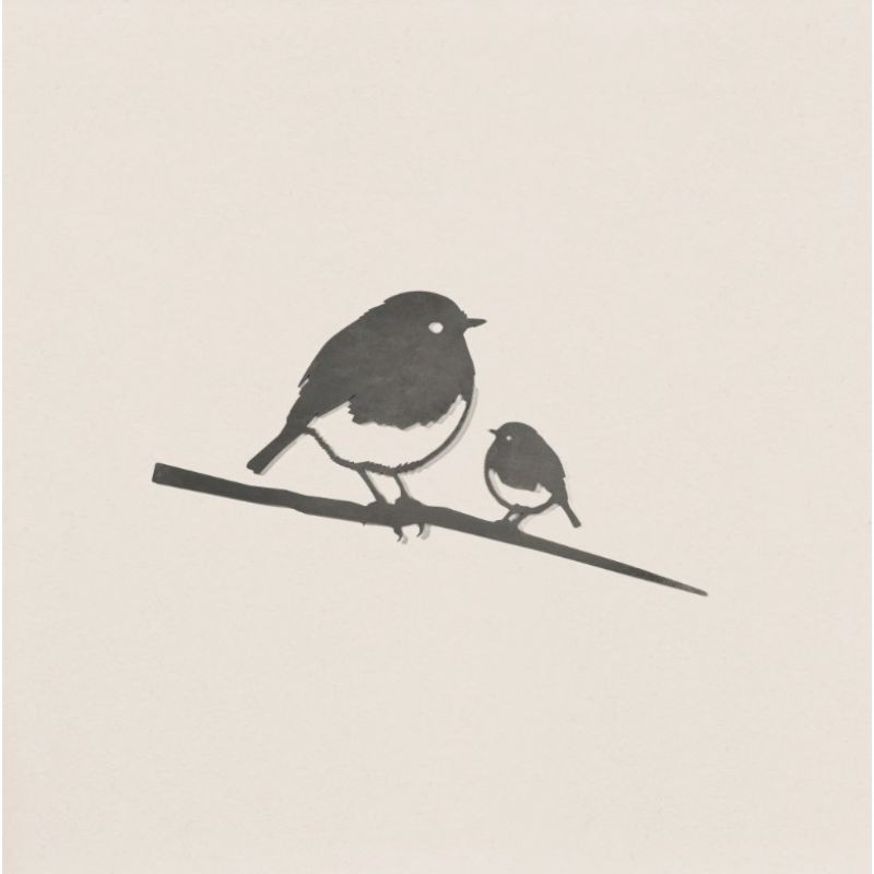 Rouge-Gorge et son oisillon en métal - Metalbird
