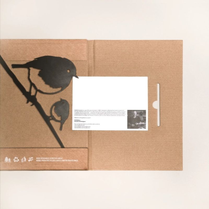 Rouge-Gorge et son oisillon en métal - Metalbird