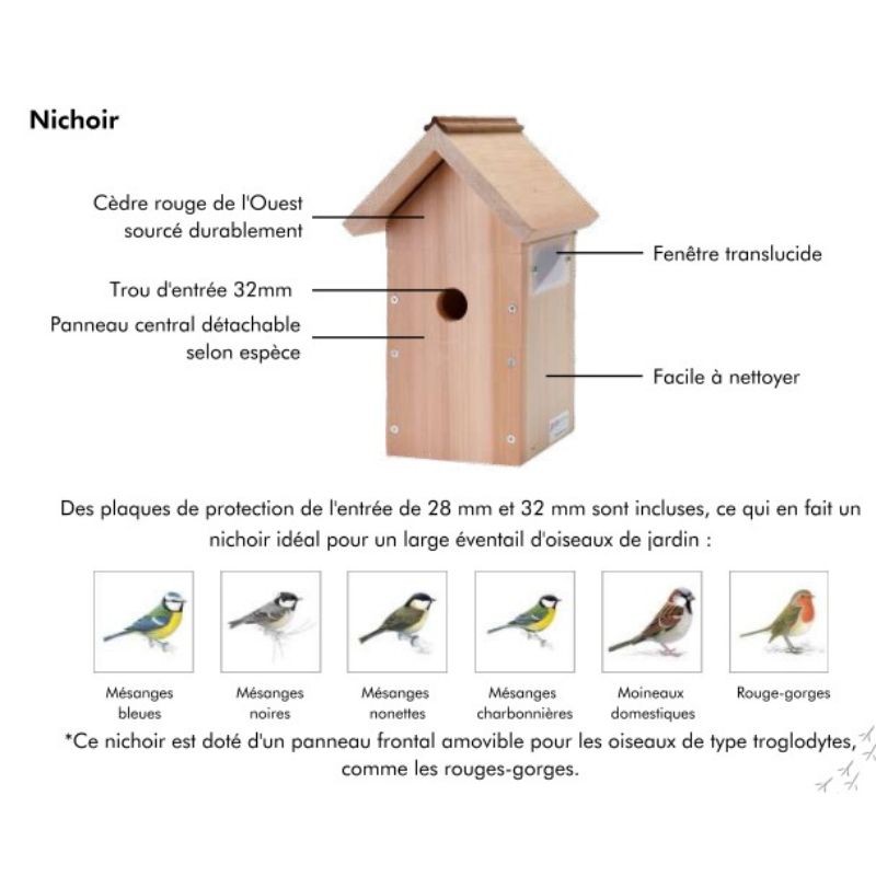 Nichoir avec caméra Wifi "Bird Box" - Cèdre rouge