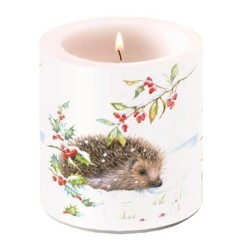 Bougie Hérisson en hiver - Petite/Grande