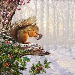 Serviettes "Ecureuil en hiver" - Table