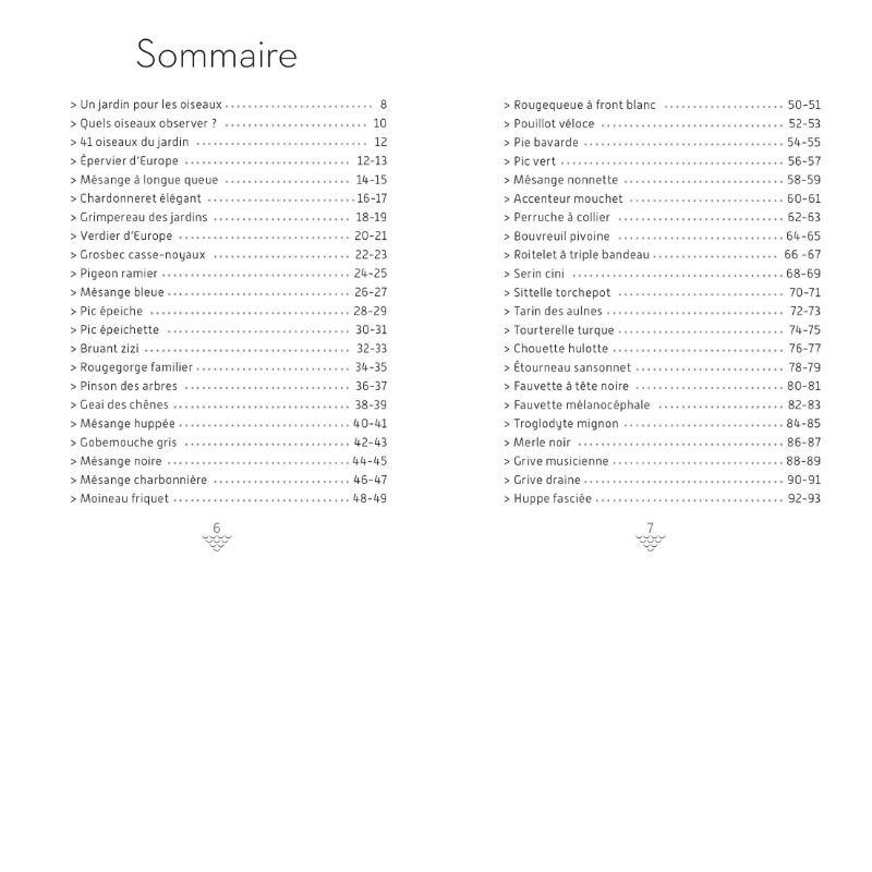 Mini-guide des oiseaux du jardin