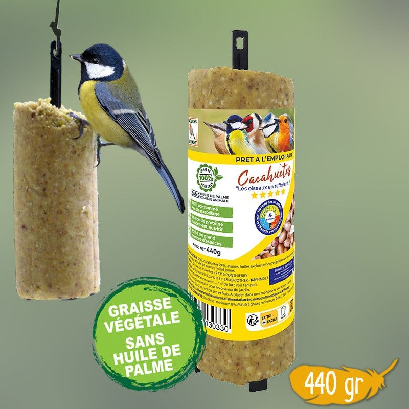 Cylindre de graisse végétale aux insectes pour oiseaux (prêt à l