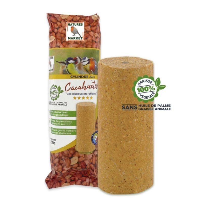 Cylindre de graisse végétale aux Cacahuètes - Pour mangeoire