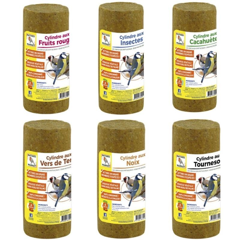 Cylindre de graisse végétale aux noix - Pour mangeoire
