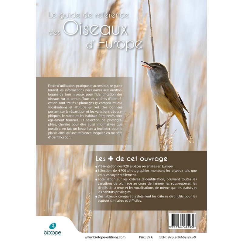 Guide des Oiseaux d'Europe - Manuel d'Identification Photographique