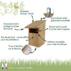 Nichoir "Le Refuge" - Semi-ouvert