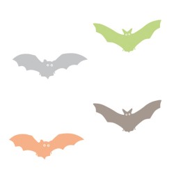 Autocollants couleurs anticollisions électrostatiques - Chauves-souris - Lot de 4