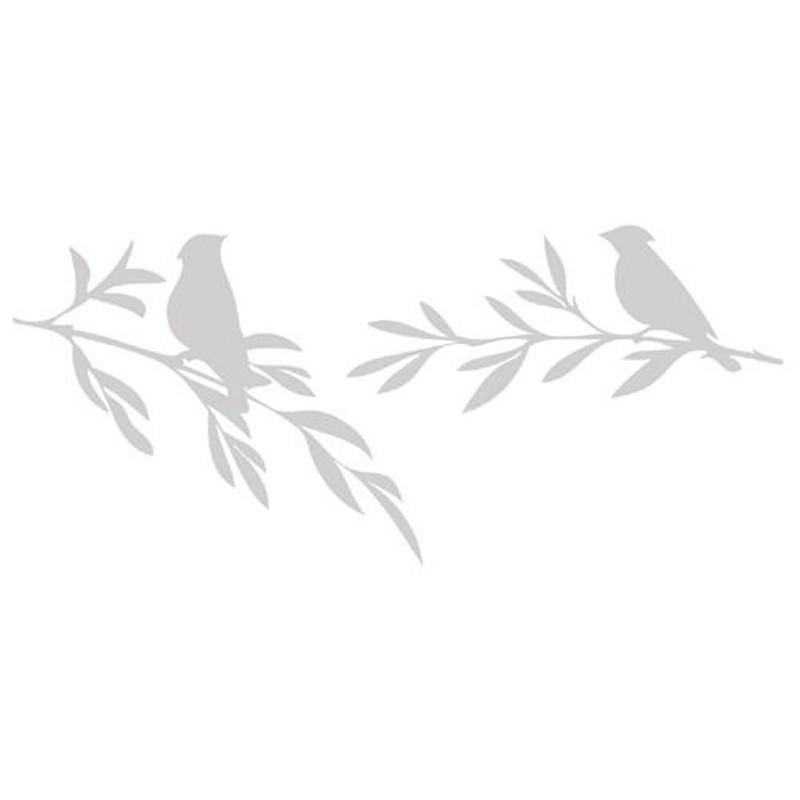 Grand autocollant anticollisions - Oiseaux sur branche d'olivier