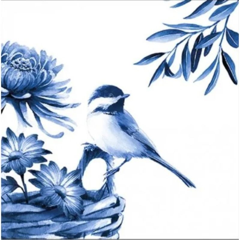 Serviettes "Oiseau bleu" - Cocktail