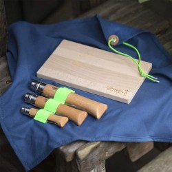 Set de cuisine Opinel "Nomad Outdoor" : 3 couteaux de poche Inox + nappe + planche
