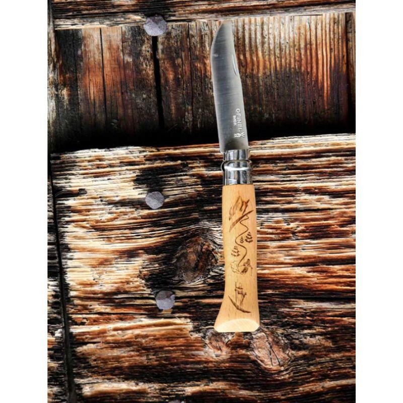 Couteau de poche Opinel série Alpine - Ski - N°08 - Inox