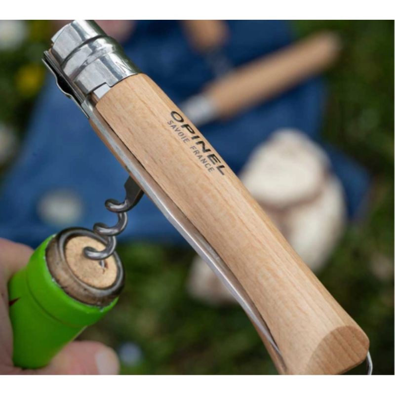 Couteau de poche tire-bouchon & décapsuleur Opinel Nº10 - Inox Couteau de poche tire-bouchon & décapsuleur Opinel Nº10 - Inox