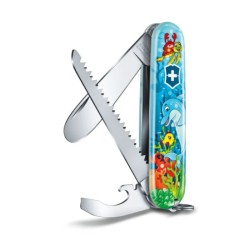 Couteau de Poche "My First Victorinox " + Tour de cou + Livre de coloriage - Dauphins