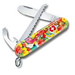 Couteau de Poche "My First Victorinox " + Tour de cou + Livre de coloriage -Animaux exotiques