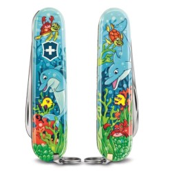Couteau de Poche "My First Victorinox " + Tour de cou + Livre de coloriage - Dauphins Couteau de Poche "My First Victorinox " + Tour de cou + Livre de coloriage - Dauphins