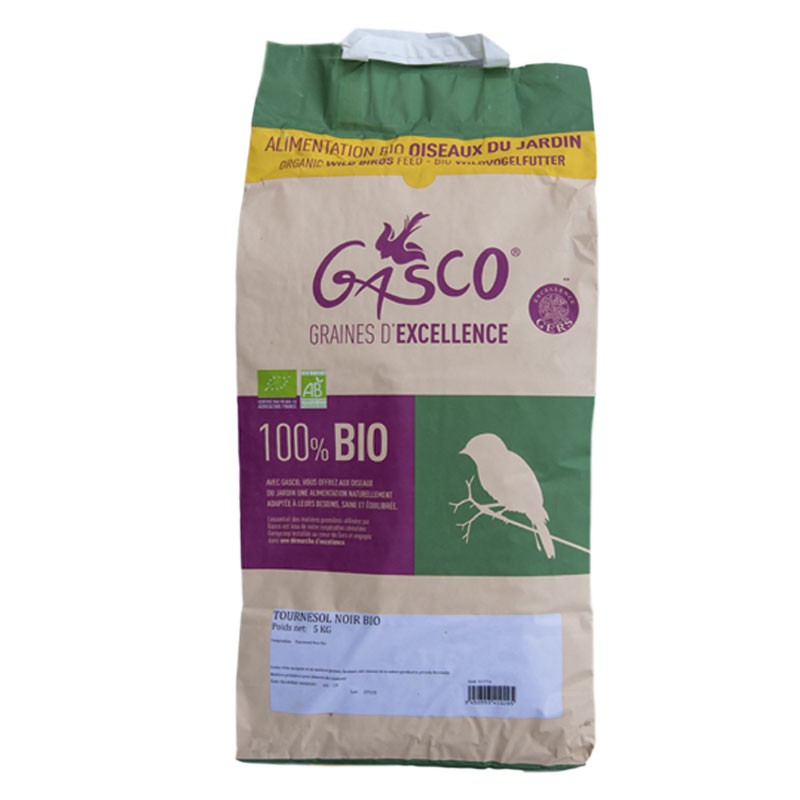 Graines de tournesol noir Bio - 1, 2, 5 ou 13 kg - Gasco