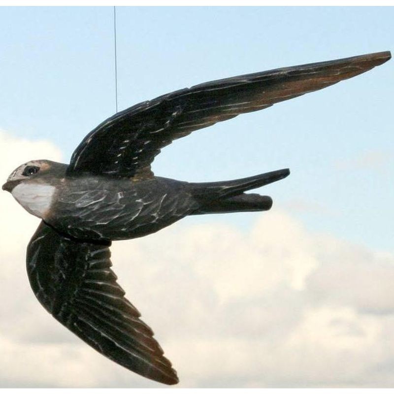 DecoBird Martinet noir Volant - Statuette en bois