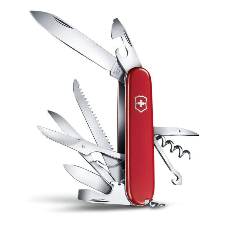 Couteau de poche Victorinox "Huntsman" - Rouge ou Bleu transparent - 15 fonctions Couteau de poche Victorinox "Huntsman" - Rouge ou Bleu transparent - 15 fonctions