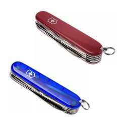 Couteau de poche Victorinox "Huntsman" - Rouge ou Bleu transparent - 15 fonctions Couteau de poche Victorinox "Huntsman" - Rouge ou Bleu transparent - 15 fonctions