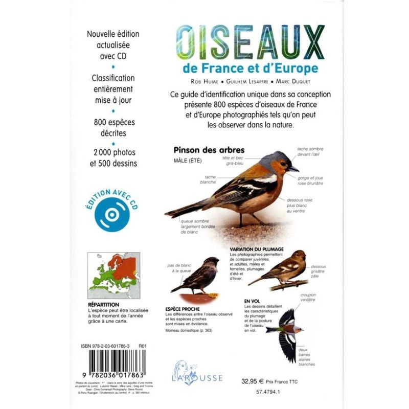 Oiseaux de France et d'Europe - 800 espèces, 100 chants d'oiseaux - Nvelle Edition Oiseaux de France et d'Europe - 800 espèces, 100 chants d'oiseaux - Nvelle Edition