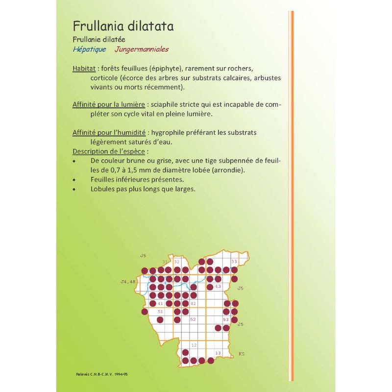 50 bryophytes - 60 lichens - 32 ptéridophytes du parc naturel Viroin-Hermeton