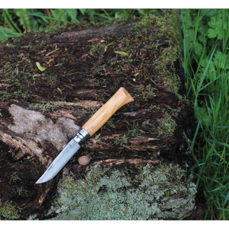 Couteau de poche Opinel N°08 Olivier + étui