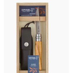 Couteau de poche Opinel N°08 Olivier + étui