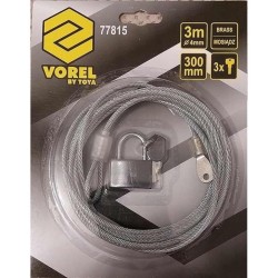 Câble de sécurité (antivol) avec clé pour piège photographique - Vorel By Toya