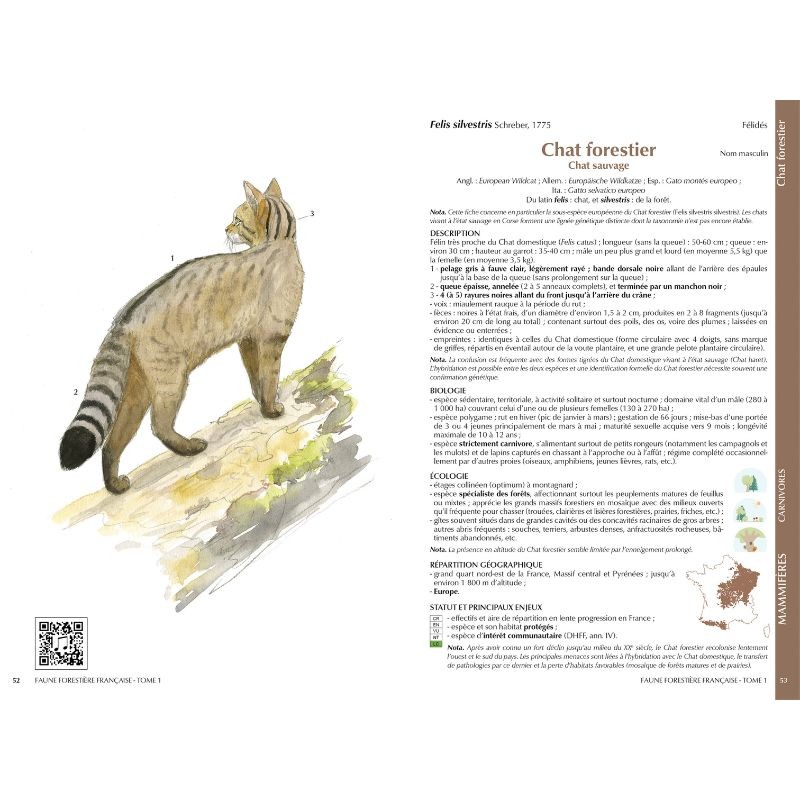 Faune forestière française - Guide écologique illustré - Tome 1
