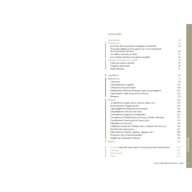 Faune forestière française - Guide écologique illustré - Tome 1