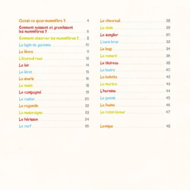 Je découvre les mammifères de la forêt et j'apprends à les reconnaître Je découvre les mammifères de la forêt et j'apprends à les reconnaître
