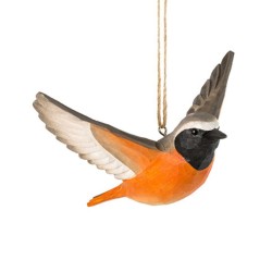 DecoBird Rougequeue à Front Blanc Volant - Statuette en bois DecoBird Rougequeue à Front Blanc Volant - Statuette en bois
