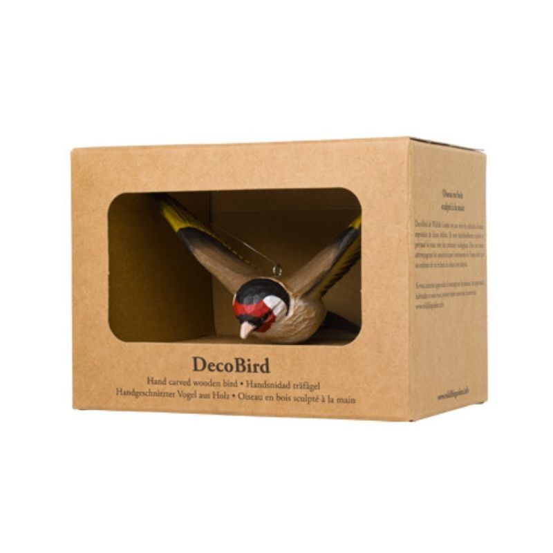 DecoBird Chardonneret Élégant volant - Statuette en bois