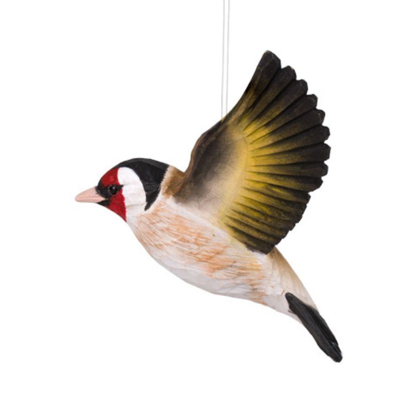 DecoBird Chardonneret Élégant volant - Statuette en bois