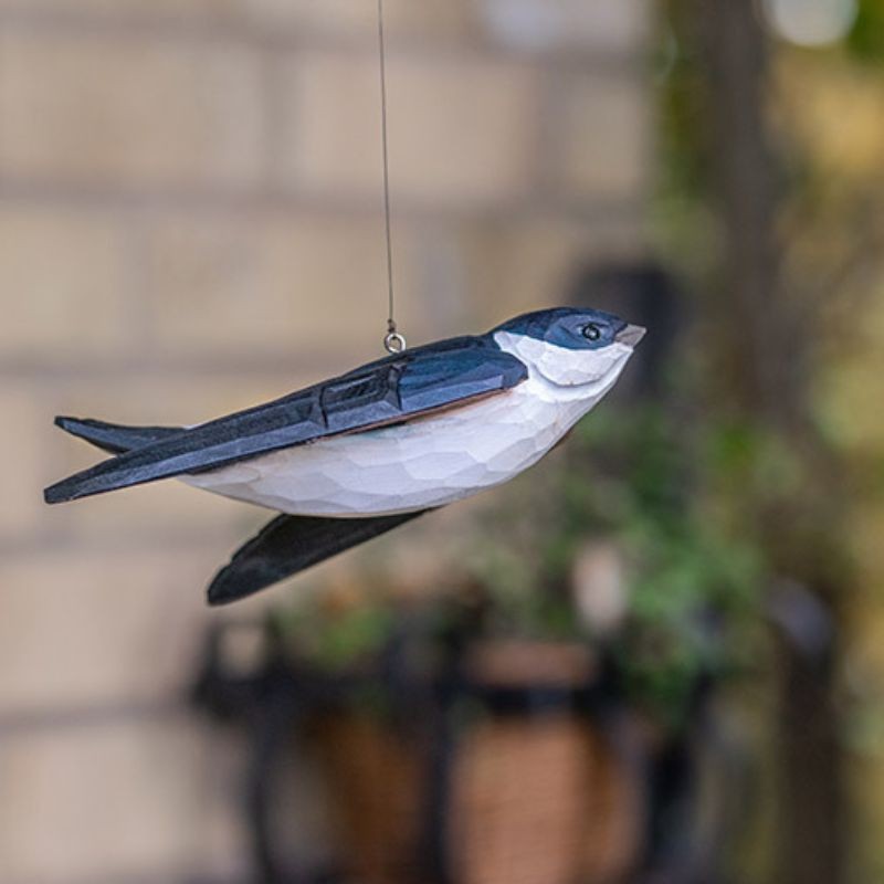 DecoBird Hirondelle de fenêtre Volante - Statuette en bois
