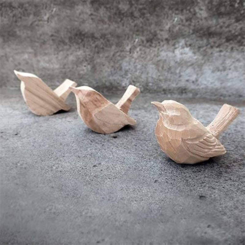 DecoBird Troglodyte Mignon - Statuette en bois