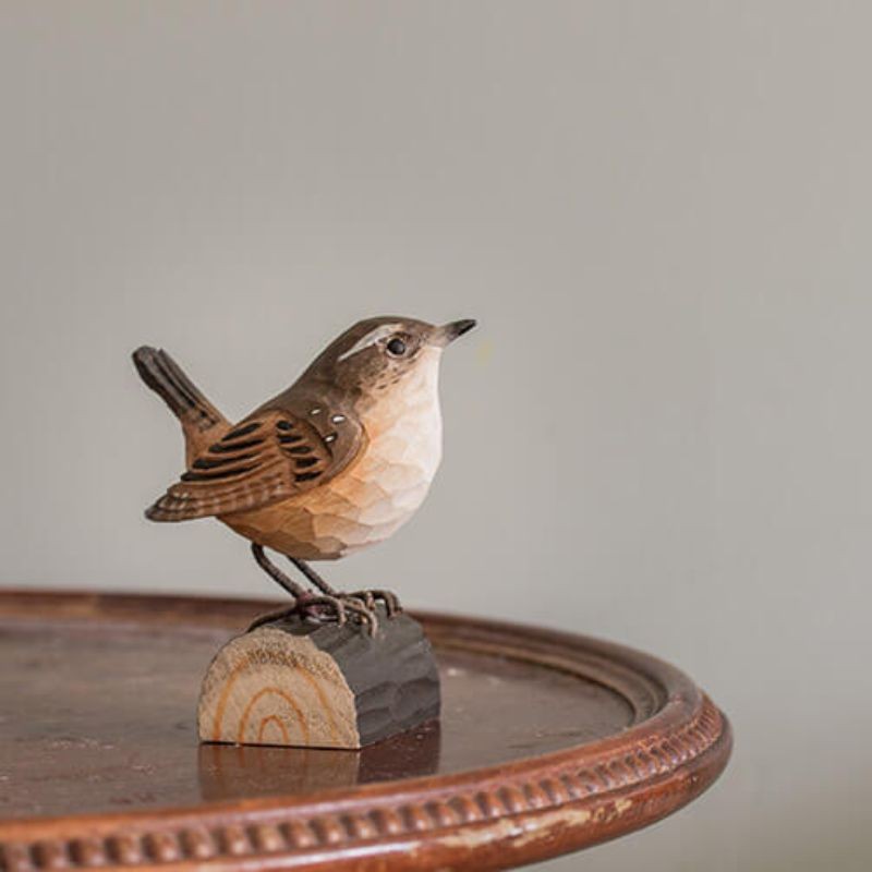 DecoBird Troglodyte Mignon - Statuette en bois